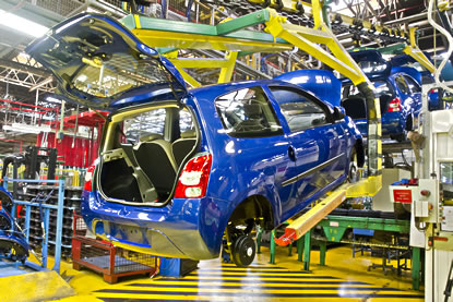 Automotive assembly line — JIT logistics
